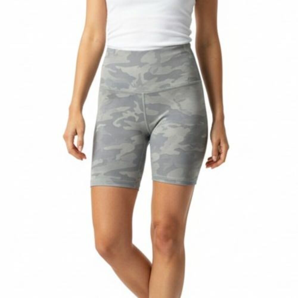 Lululemon Wunder Under Shorts Women 2 Gray Camo 5.5" Ribbed Workout Athleisure